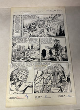 INDIANS #8 original comic book art 1951 FICTION HOUSE SIGN TREATY with WHITE MAN picture