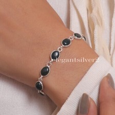 Bloodstone Bracelet 925 Solid Sterling Silver March Birthstone Handmade Bracelet picture