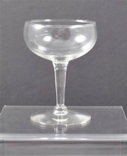 Vintage No Trim Clear Glass Crystal Stem Ware Wine Water Champagne Goblet Stem picture