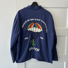 Vintage 1965-66 Vietnam War Saigon Paratrooper Souvenir Chore Jacket Large Xl picture