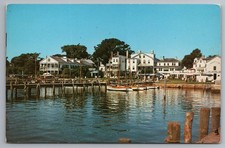 Waterfront Dock Boats Edgartown Massachusetts MA Unp Chrome Postcard picture