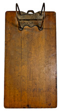 Antique Two Prong Cast Iron Wood Tally Clipboard Shea Smith Chicago Industrial picture