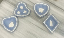 Vintage Wedgwood pale blue jasperware pin dishes Playing Card Suite Greek Roman picture