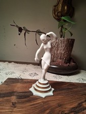 Antique Hutschenreuther Selb Bavaria Art Deco Porcelain Dancer Figurine Gold... picture