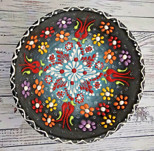 Hand Made Moriage Style Painted Jewelry or Trinket Dish Colorful Art Pottery picture