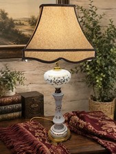 Vintage West Germany 26” Porcelain Floral Gold Gilt Hollywood Regency Lamp picture