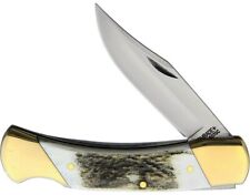 Schrade SCH07 Stag Handle Folding Lockback Folder Pocket Clip Knife picture