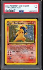 2000 Pokemon Typhlosion 1st Edition Neo Genesis Holo G #17 PSA 1 PR picture