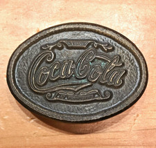 VINTAGE 5 CENTS COCA COLA AT FOUNTAIN ADVERTISING BELT BUCKLE picture