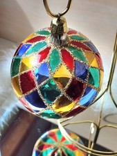 🎄 Retired Christopher Radko Carnival Harlequin Glass Ball Christmas Ornament picture