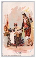 The Singer Manufacturing Co. SPAIN Vintage ©1892 Advertising Trade Card picture