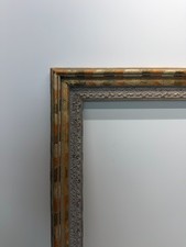 Vintage Solid Wood Picture Frame Ornate Distressed Gold Gray Fits 14.5 x 18.5 picture