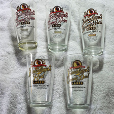 Leinenkugel's Lot of 5 Beer Pint Glasses Berry/Honey Weiss Red/Creamy Lager Fish picture