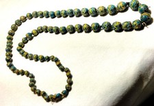 Antique Venetian Fancy Glass Turquoise Beads Beaded Necklace picture