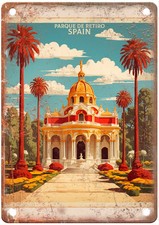 Vintage El Retiro Park Spain Retro Look Travel Poster Metal Sign T3512 picture