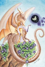 Murmurs of the Night by Carla Morrow 12x18 inch White Dragon Art Poster picture