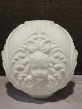 Vintage Milk Glass Baby Face Cherub Oil Lamp Globe 10