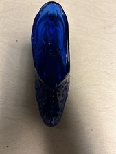 Mosser Rose Slipper Cobalt Blue Glass Shoe Turned Up Toe picture