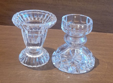 Heavy Clear Glass Taper Candle Holders picture
