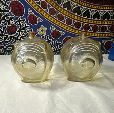 Lot of 2 Clear Textured Glass Pig Piggy Banks Still Banks Animal Theme picture