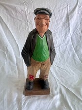 VINTAGE 1959 C.O. Trygg Hand Carved Painted Hobo Figurine Signed Sweden picture