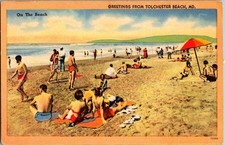 Vintage Postcard 1930-1945 Greetings from Tolchester Beach, Maryland (MD) picture