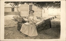 Umatilla Oregon OR Woman on Hammock Delpha Lydall c1910 RPPC bhn picture