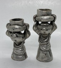 Very Rare A.G Siligato Pewter Candle Holder Basket Bowl Unique Italy Art 21 picture
