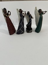 Lot of 4 Vintage 1996 Enesco Parastone Mahogany Princess African American Angels picture