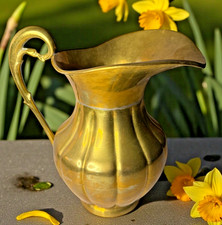 Vintage Handcrafted Solid Brass Pitcher, 8