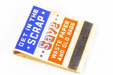 WWII Keep Em Flying Get Scrap MINTY 1940s FULL Matchbook Advertising picture
