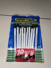 Vintage 1990's Paper Mate Write Bros Black Bal Pens Medium Pack/10 USA NIP New picture
