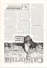 California Vintage Print Ad I Came I Saw I Stayed 1920s Black White picture