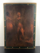 Antique George Washington Folk Art Sign Litho on Wood, Patriotic Parade Banner picture