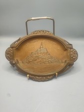 Vintage Le Mont St Michel France Bronze Plaque Relief Souvenir Plaque READ picture