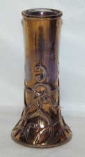 Westmoreland Hatpin Holder Vase Estate / Filigree Lavender Smoke Carnival Glass picture