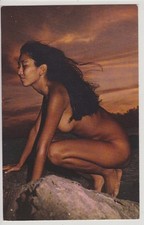 HAWAIIAN BEAUTY AT SUNSET. VINTAGE POSTCARD 1132 picture