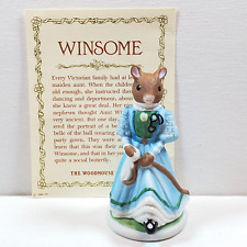 Vtg 1985 Woodmouse Family Winsome Mouse Figurine With Name Card Franklin Mint picture