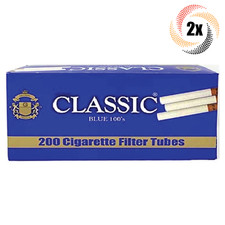 2x Boxes Classic Blue Light 100MM 100's ( 400 Tubes ) Cigarette Tobacco RYO picture