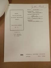 1964 IBM Gemini Man-In-The-Loop Re-entry Simulation Report No. 14 Internal NASA picture