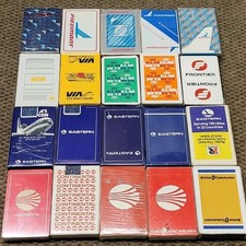 20 Vintage Airline Playing Cards Lot SEALED NOS Qantas Piedmont KLM Eastern Rail picture