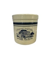 Vintage Neligh Mill, Neligh Nebraska 1874 Crock 5.5”H X 5”W picture