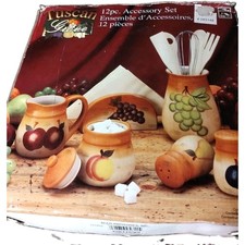 VTG Tuscan Grove 12-piece Ceramic Kitchen Set Brand NEW Still In Box... picture