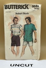 VTG Butterick Sewing Pattern 3053 Robert Stock Men Shirt Shorts NEW UC FF picture