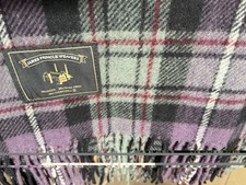 Vintage James Pringle Scotland Tartan Blanket 45”x60” Wool Blend Fringe picture