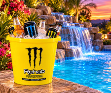 Monster Rehab Promotional Ice Bucket Yellow 9.25