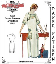 1920s Vintage Sewing Pattern Hooverette Bungalow Apron House Dress #3192 32-50
