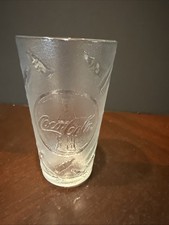 2244  Vintage COCA COLA Glass  Etched Heavy Glass Tumbler 20 oz Coke NICE picture