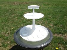 Vintage White Plastic Two-Tiered Tupperware Carousel Tumbler Caddy picture