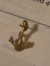 Vintage H.J. Sterling Silver US Navy Insignia Emblem Military Pin Gold Wash? picture